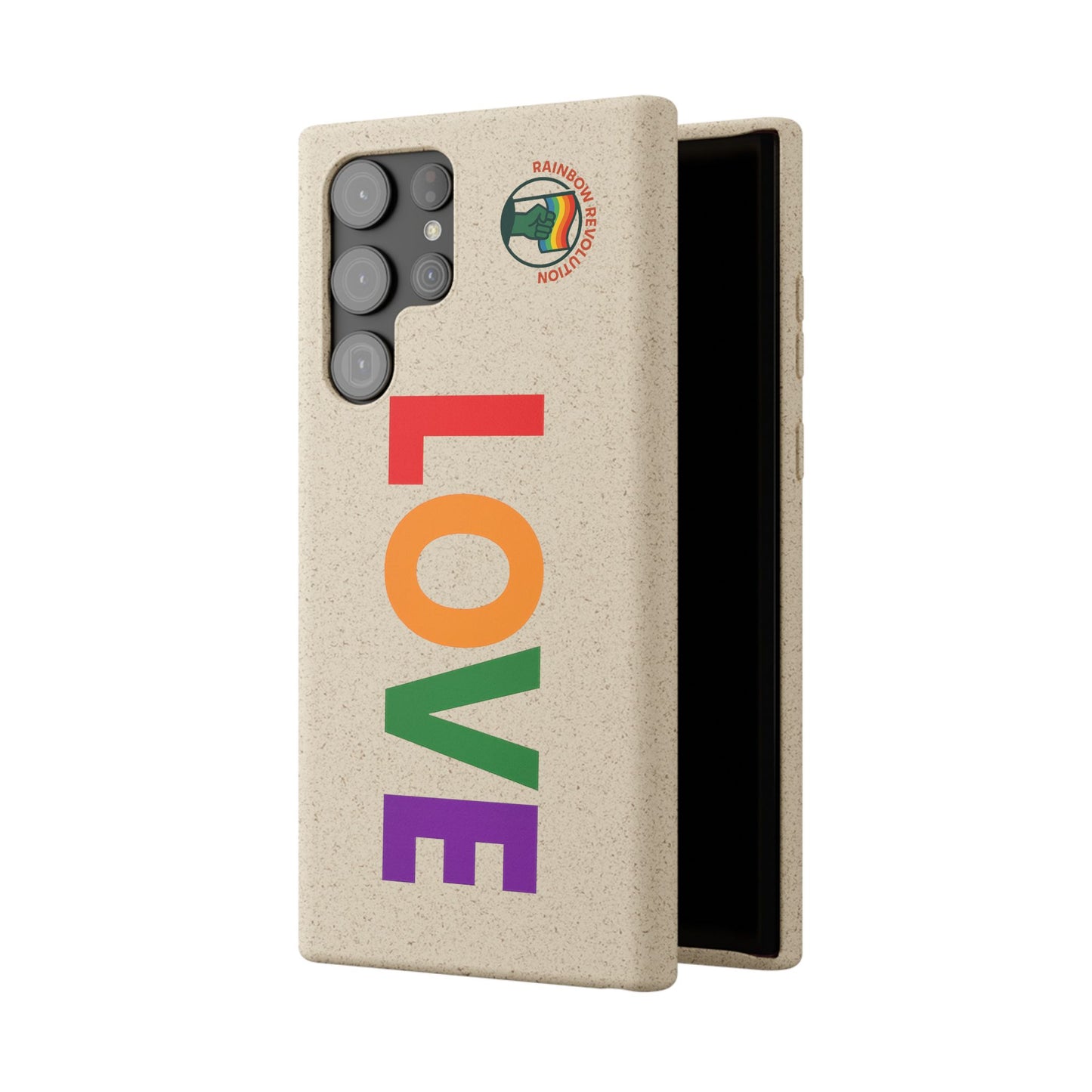 Colorful Love Biodegradable Phone Case | Eco-Friendly Gift for Friends, Green Living, Valentine's Day, Pride Month, Eco-conscious Design