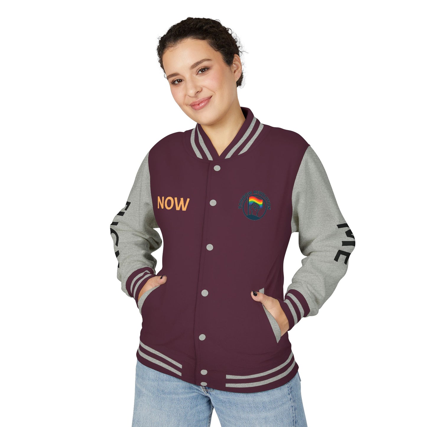 Pride Letterman Jacket - Statement Outerwear for Bold Expression, Sports Jacket, Unisex Fashion, LGBTQ+ Apparel, Gift for Her/Him