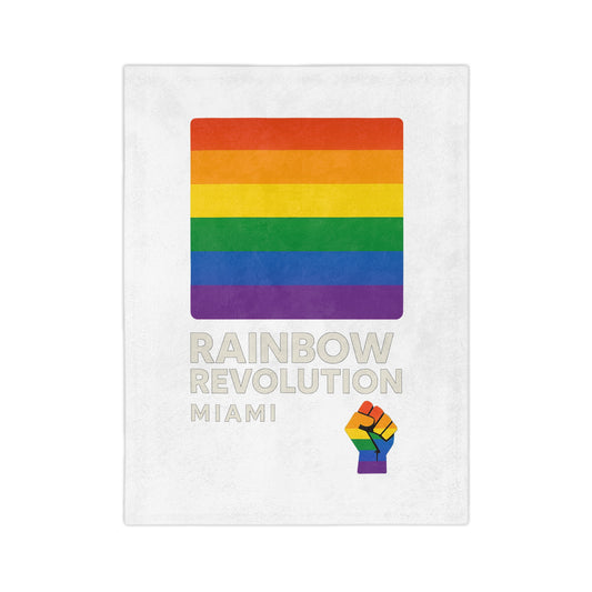 Rainbow Revolution Velveteen Blanket, Cozy LGBTQ+ Throw for Pride Month, Home Decor, Gift for Allies, Soft Microfiber Blanket