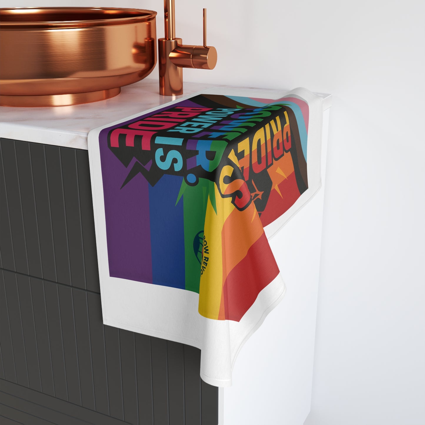 Pride-Inspired Hand Towel, LGBTQ+ Decor, Empowering Gift, Rainbow Kitchen Towel, Celebrate Pride