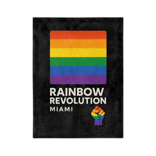 Rainbow Revolution Velveteen Blanket, Cozy Blanket for Pride Month, LGBTQ+ Decor, Gift for Activists, Soft Throw Blanket