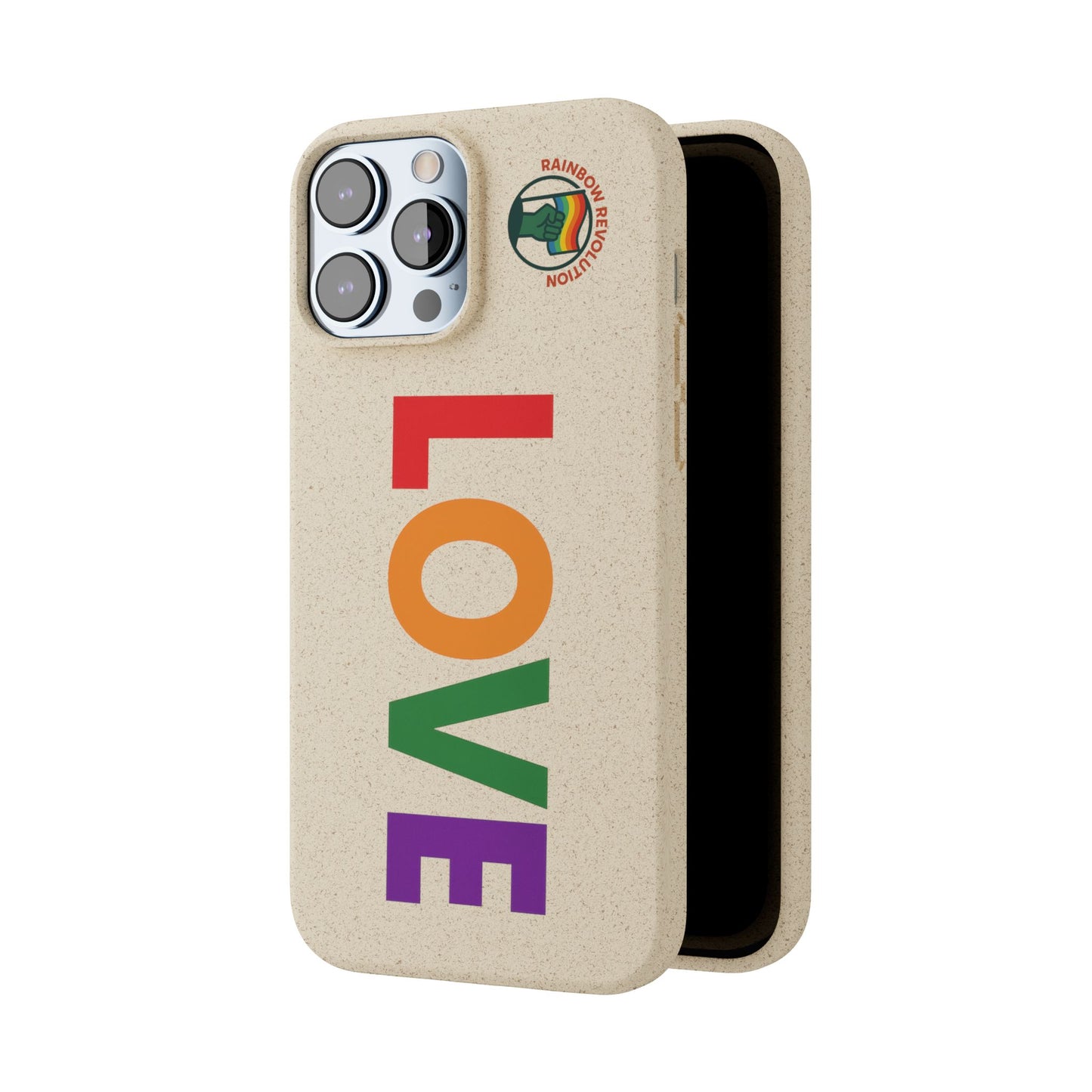 Colorful Love Biodegradable Phone Case | Eco-Friendly Gift for Friends, Green Living, Valentine's Day, Pride Month, Eco-conscious Design