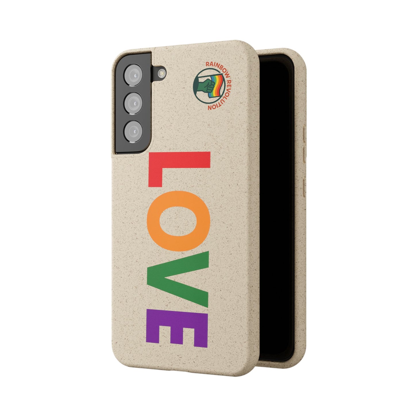 Colorful Love Biodegradable Phone Case | Eco-Friendly Gift for Friends, Green Living, Valentine's Day, Pride Month, Eco-conscious Design