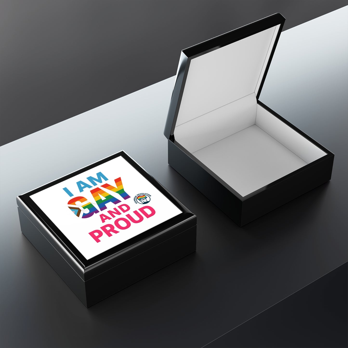Pride Jewelry Box, LGBTQ+ Gift, Storage Box, Gay Pride Decor, Personalized Keepsake Box, Rainbow Box