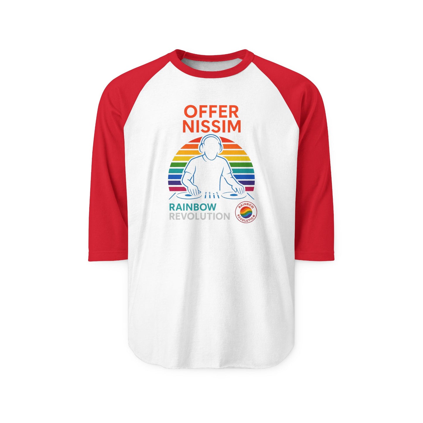 Rainbow Revolution Unisex Raglan Tee, Retro Gay Pride Shirt, Summer Festival Wear, Perfect for LGBTQ+ Celebrations