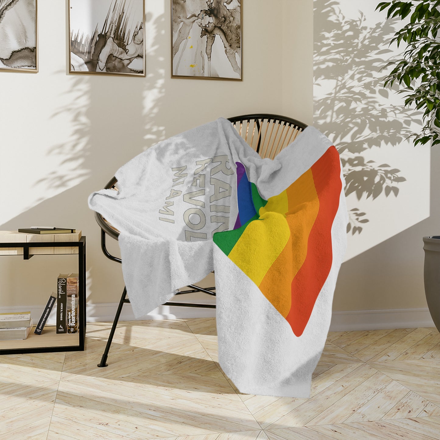 Rainbow Revolution Velveteen Blanket, Cozy LGBTQ+ Throw for Pride Month, Home Decor, Gift for Allies, Soft Microfiber Blanket