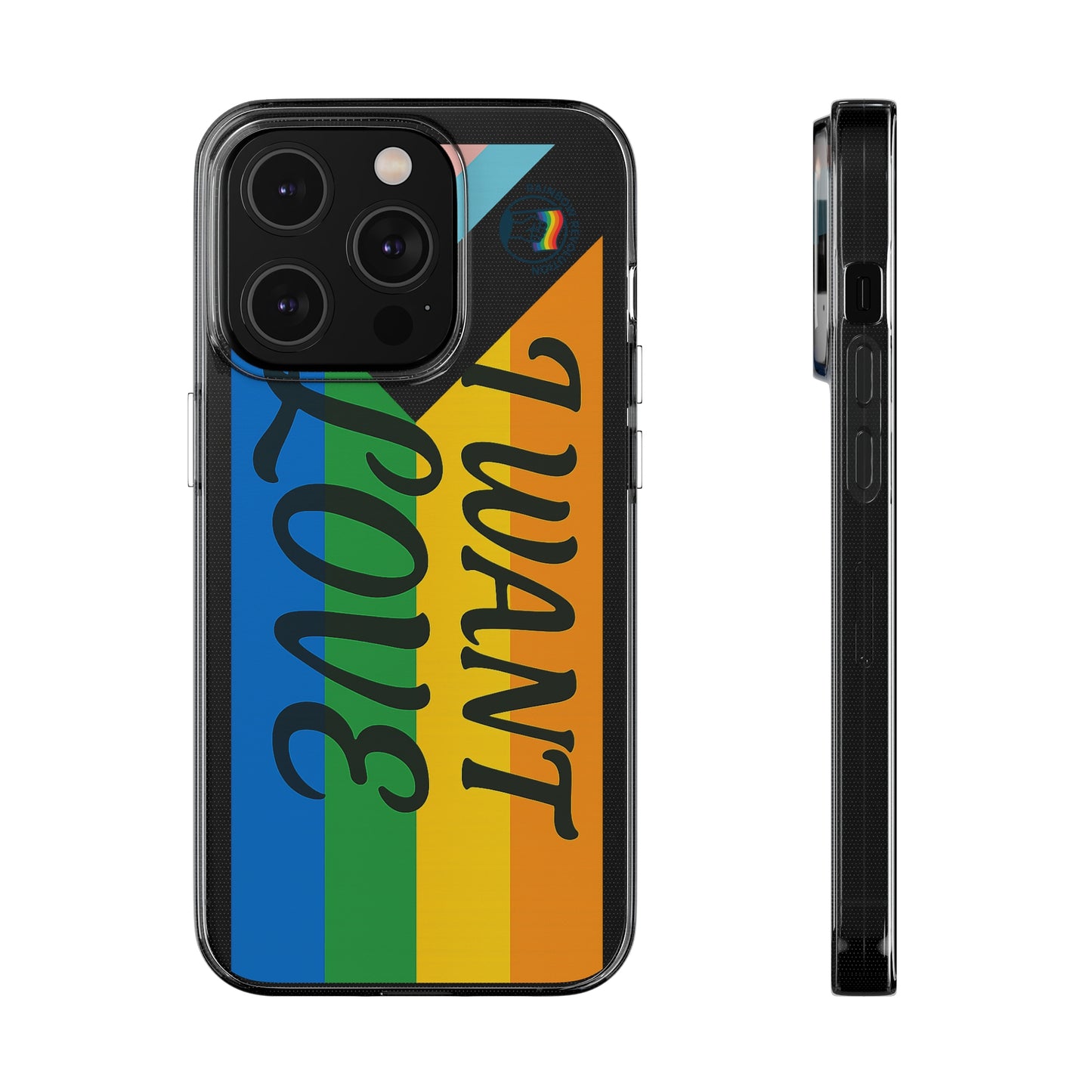 Pride Love Phone Case, Clear Silicone Case, LGBTQ+ Phone Accessory, Colorful Phone Cover, Rainbow Pride Gift