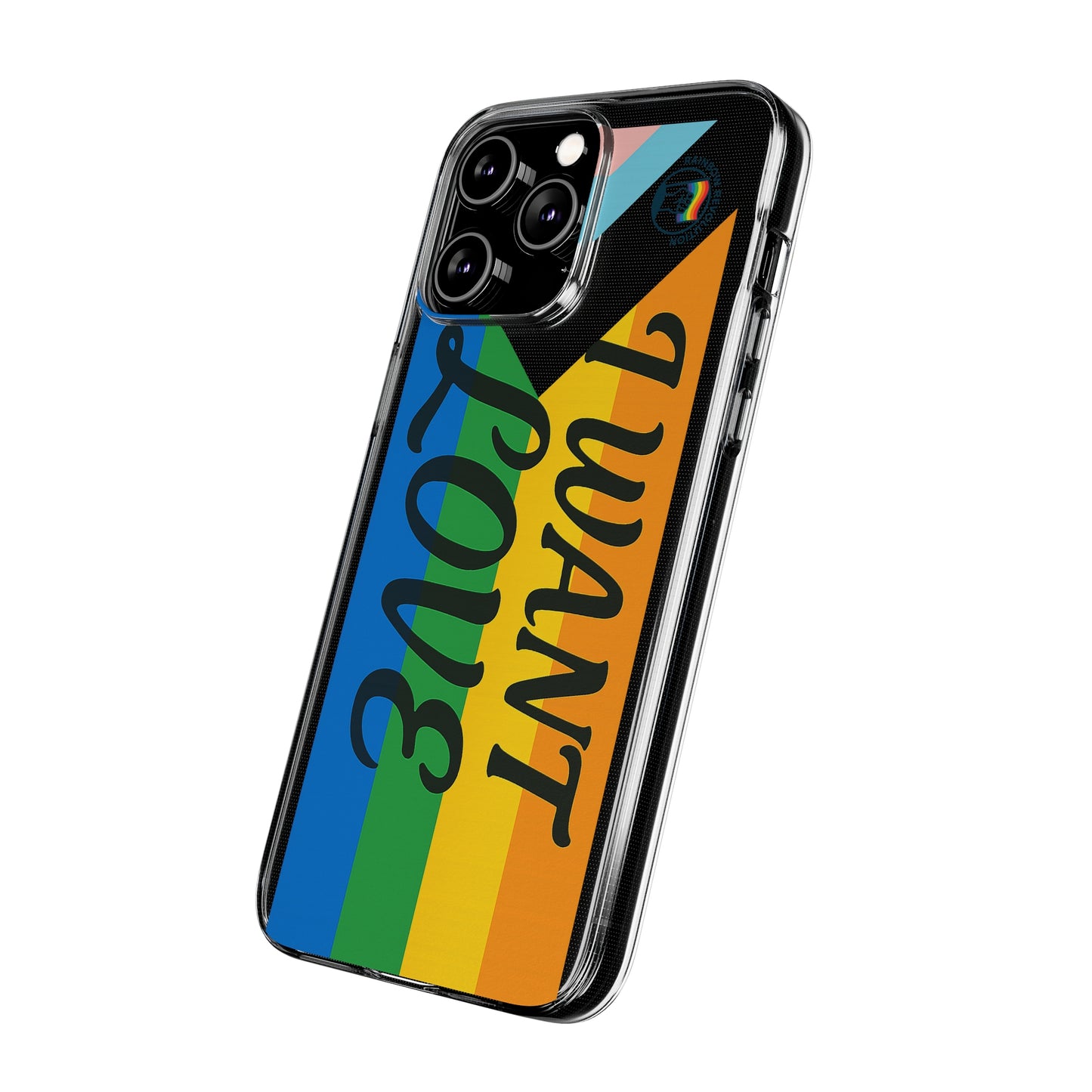 Pride Love Phone Case, Clear Silicone Case, LGBTQ+ Phone Accessory, Colorful Phone Cover, Rainbow Pride Gift