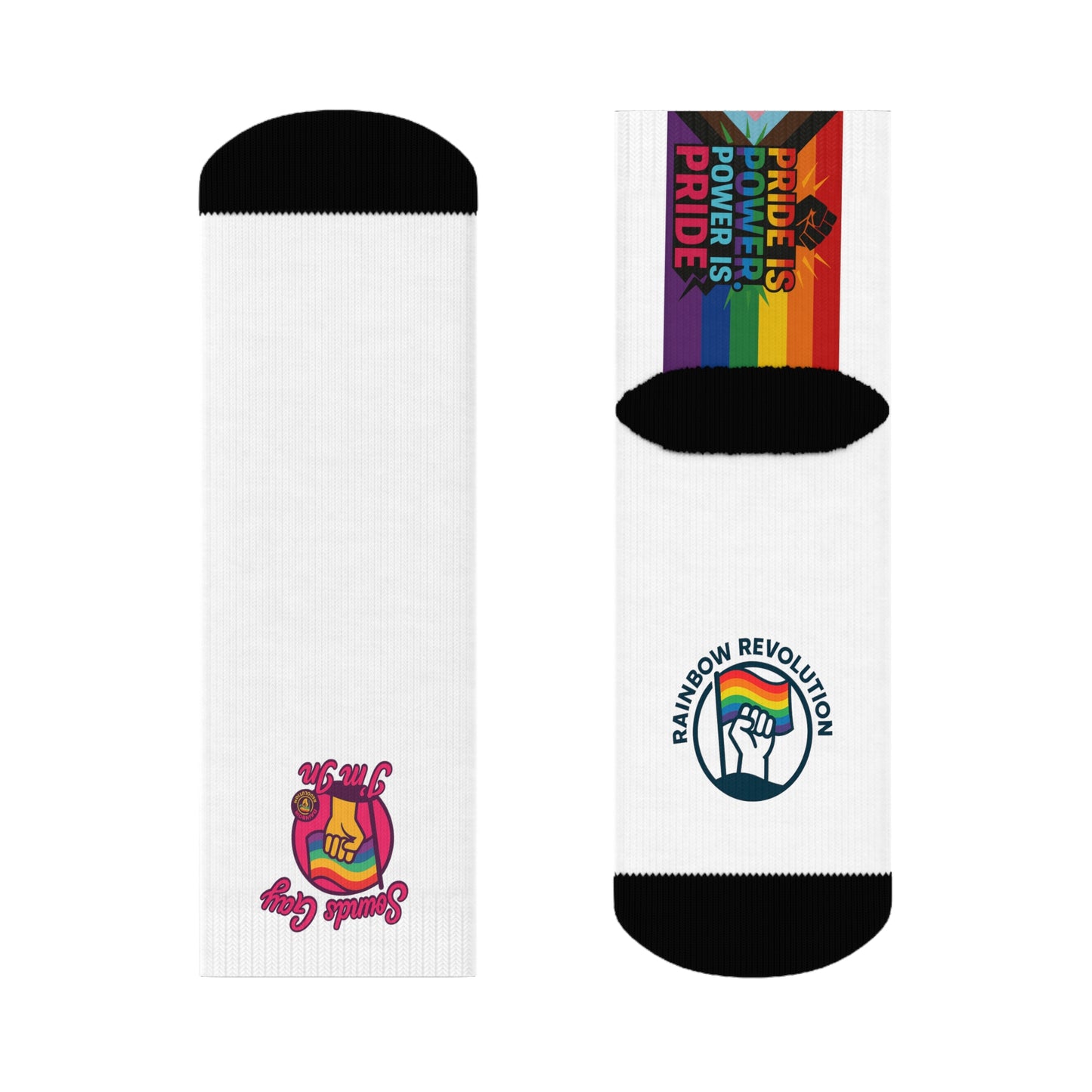 Pride Crew Socks | Colorful Rainbow Socks for LGBTQ+ Celebrations, Gift for Pride Month, Fun Fashion Accessory, Everyday Wear, Cozy Spirit