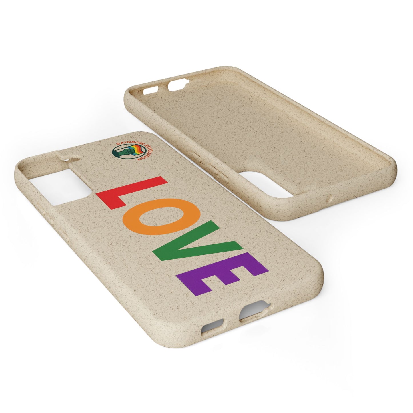 Colorful Love Biodegradable Phone Case | Eco-Friendly Gift for Friends, Green Living, Valentine's Day, Pride Month, Eco-conscious Design