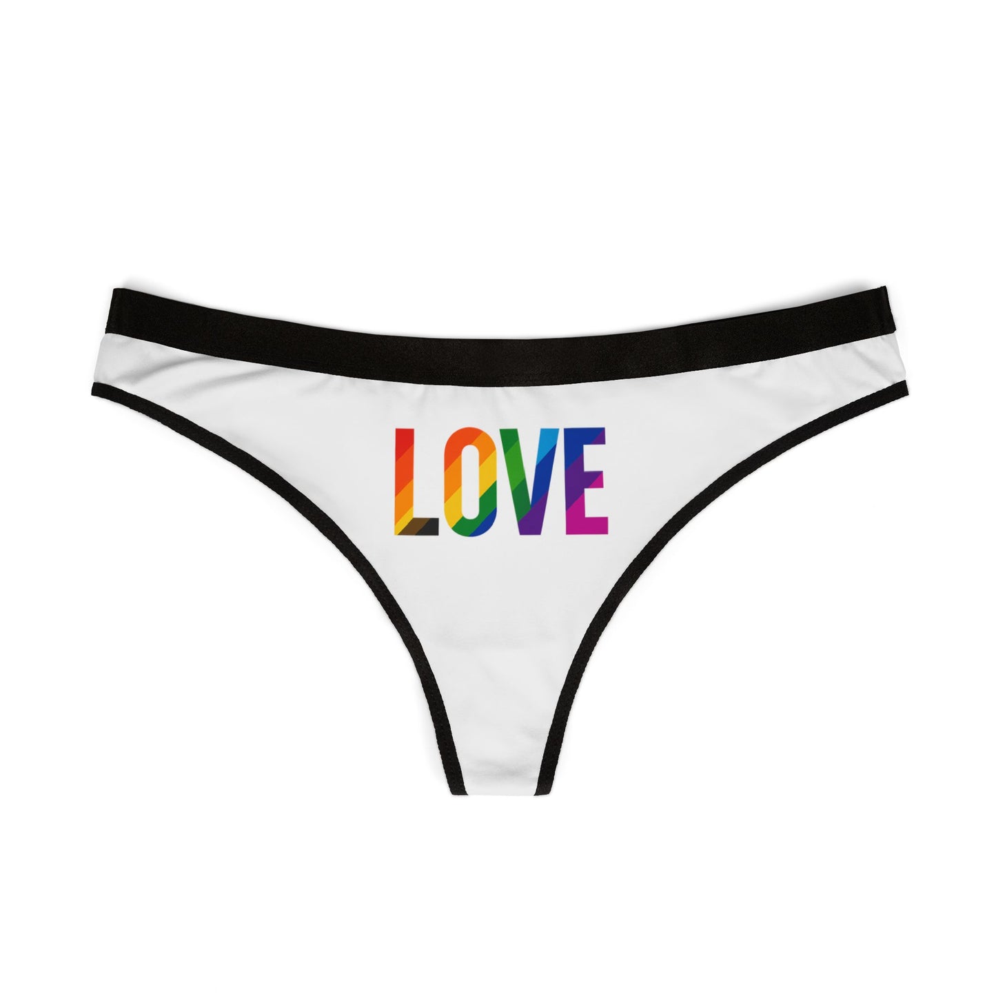 Colorful Love Women's Thongs - Celebratory Intimates for Every Day, Pride, Anniversary, Gift for Her