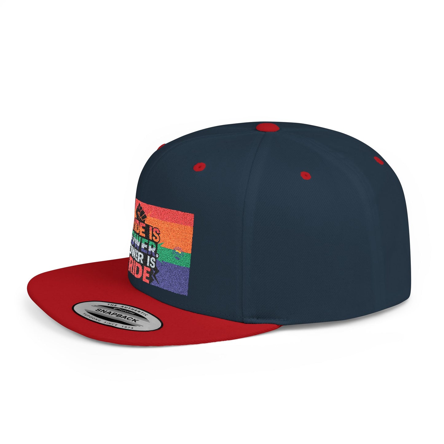 Pride-Themed Flat Bill Snapback, Celebrate Identity with Style, Perfect for Pride Month, LGBTQ+ Events, Everyday Fashion, Unisex Hat