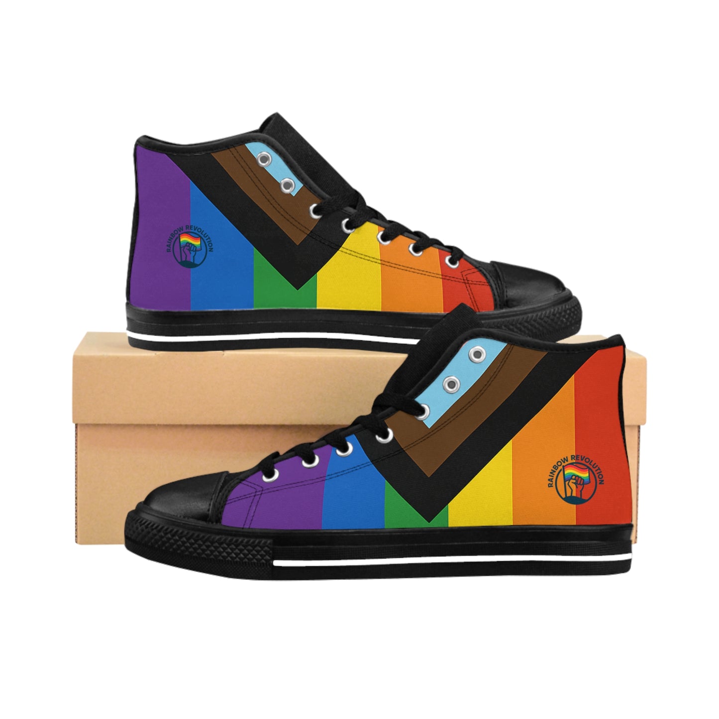 Men's Classic Sneakers with Colorful Pride Design - Trendy, Casual, LGBTQ+ Accessories, Unique Gift, Everyday Wear, Pride Month