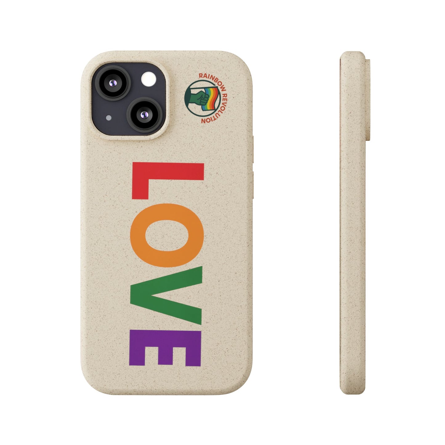 Colorful Love Biodegradable Phone Case | Eco-Friendly Gift for Friends, Green Living, Valentine's Day, Pride Month, Eco-conscious Design