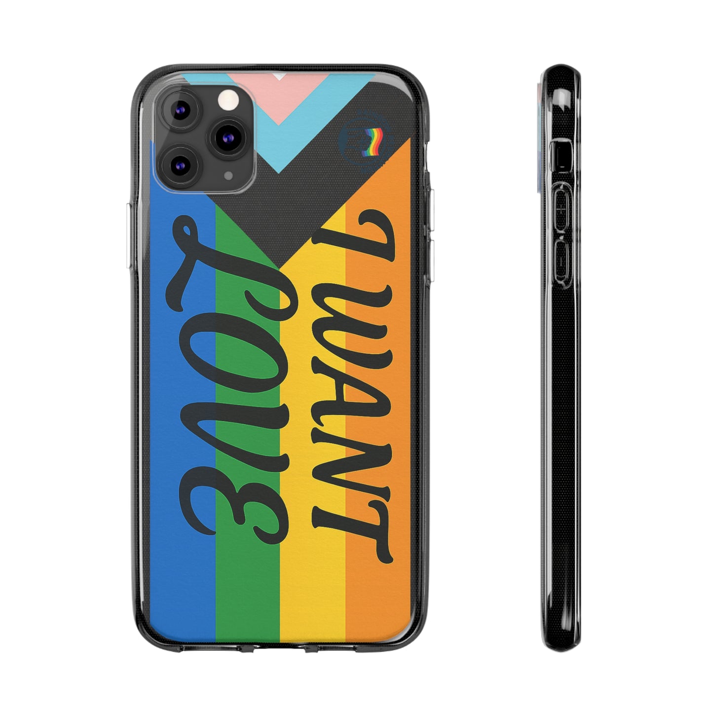 Pride Love Phone Case, Clear Silicone Case, LGBTQ+ Phone Accessory, Colorful Phone Cover, Rainbow Pride Gift
