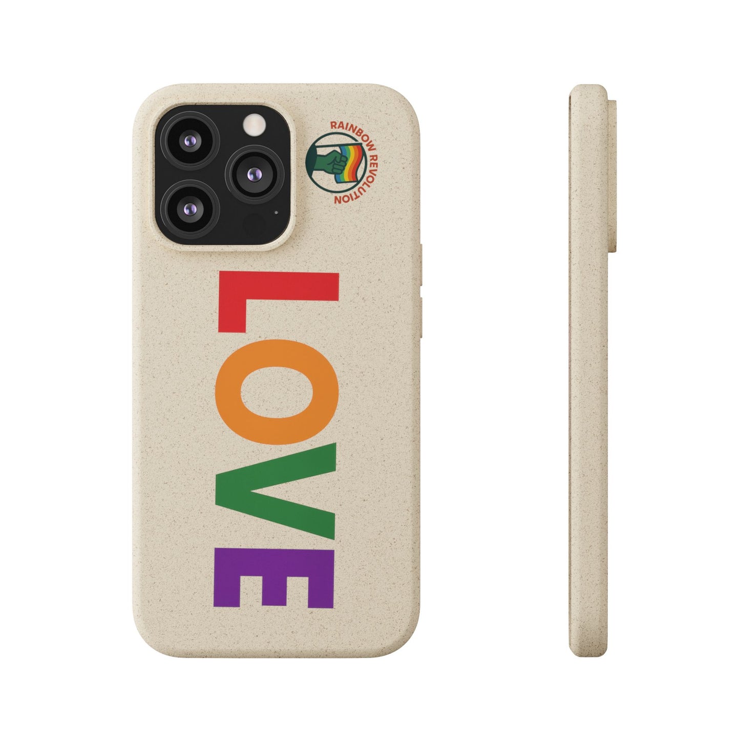 Colorful Love Biodegradable Phone Case | Eco-Friendly Gift for Friends, Green Living, Valentine's Day, Pride Month, Eco-conscious Design
