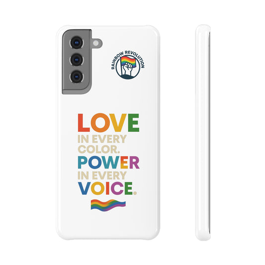 Colorful LGBTQ+ Love Snap Case | Pride Phone Cover, Voice Empowerment, Rainbow Support, Inclusive Gift, Celebration of Diversity