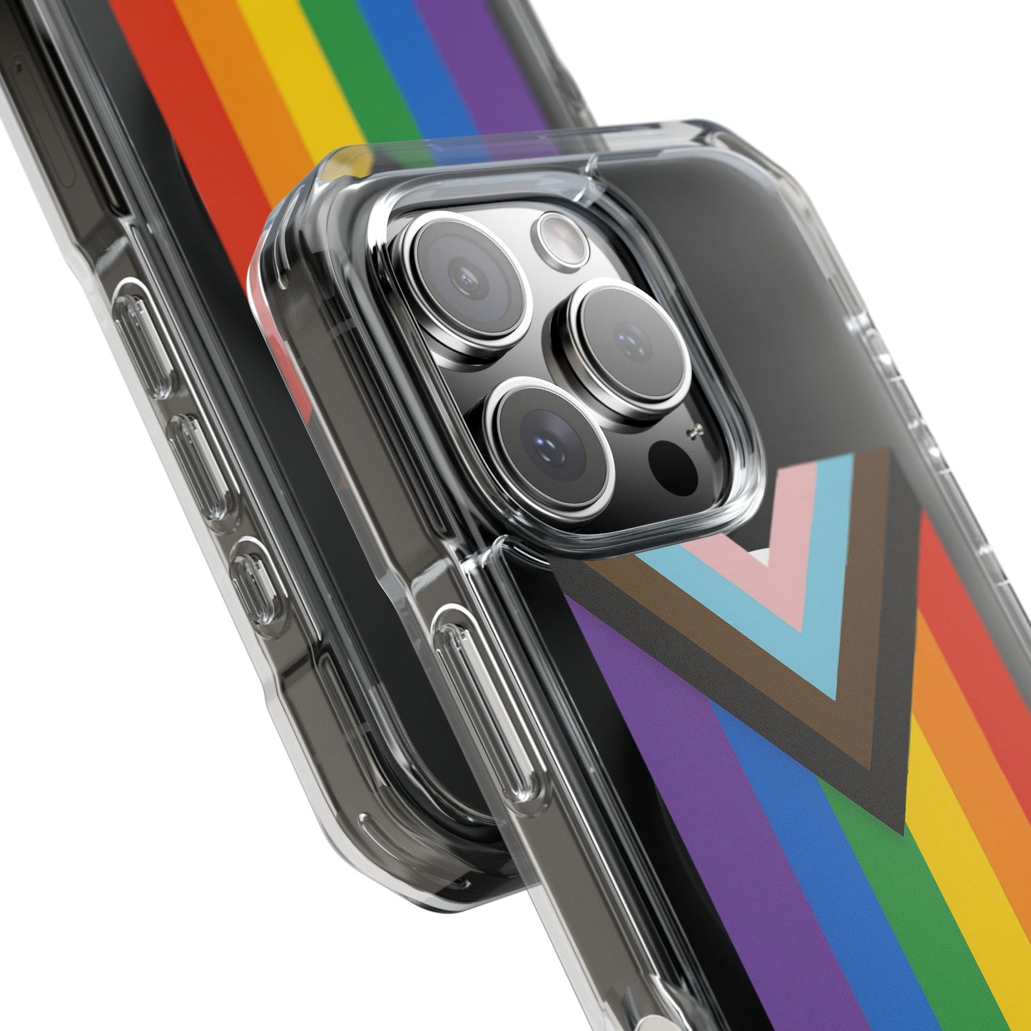 Pride-Themed Magnetic Clear Cases, LGBTQ Phone Cover, Rainbow Design, Personalized Phone Accessories, Anti-Drop Phone Case