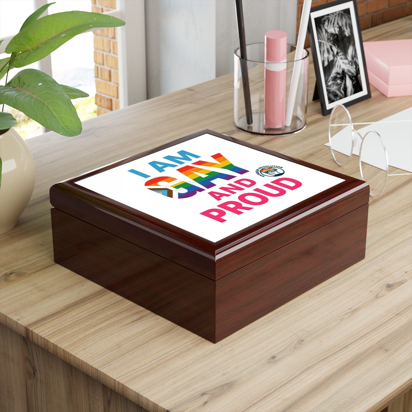 Pride Jewelry Box, LGBTQ+ Gift, Storage Box, Gay Pride Decor, Personalized Keepsake Box, Rainbow Box