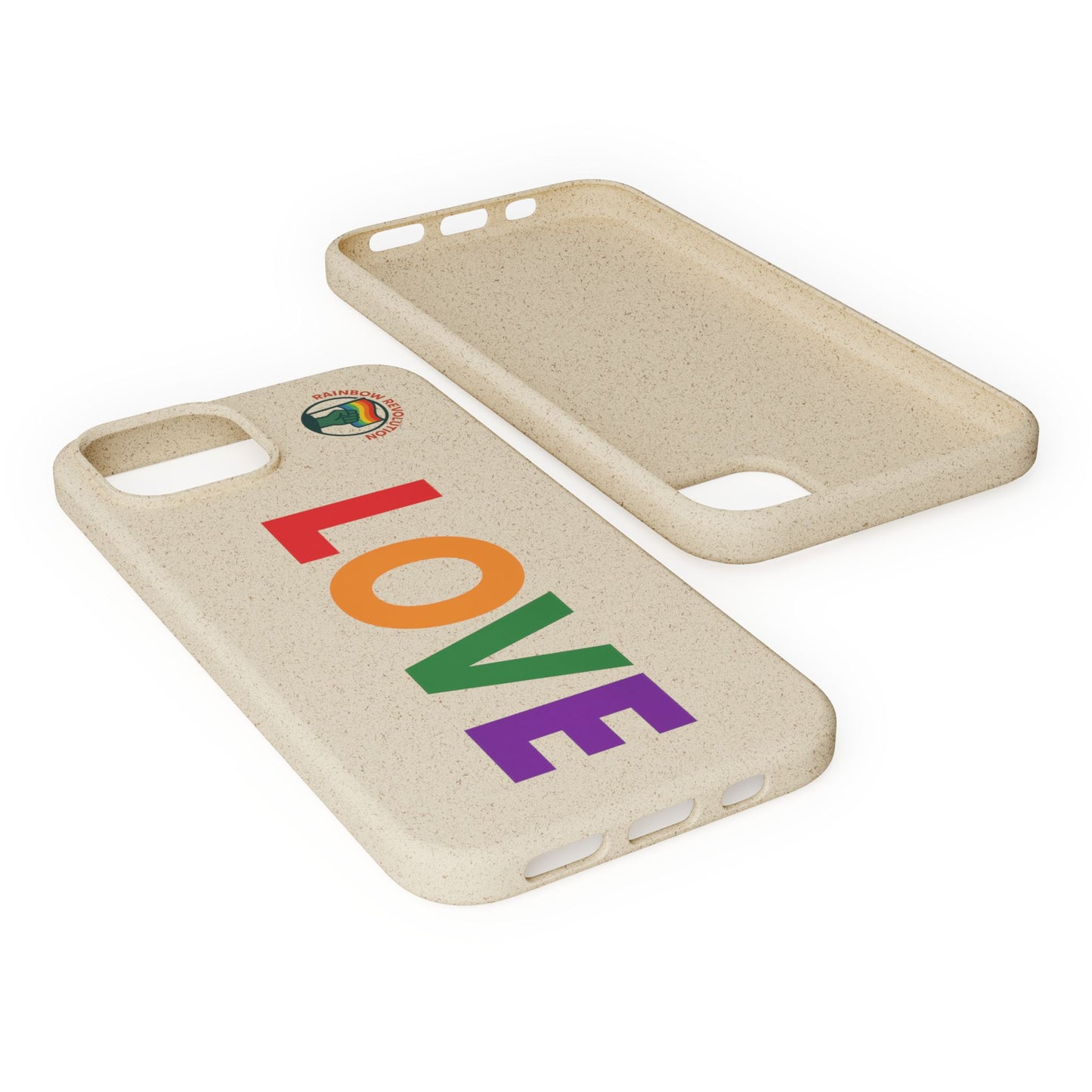 Colorful Love Biodegradable Phone Case | Eco-Friendly Gift for Friends, Green Living, Valentine's Day, Pride Month, Eco-conscious Design