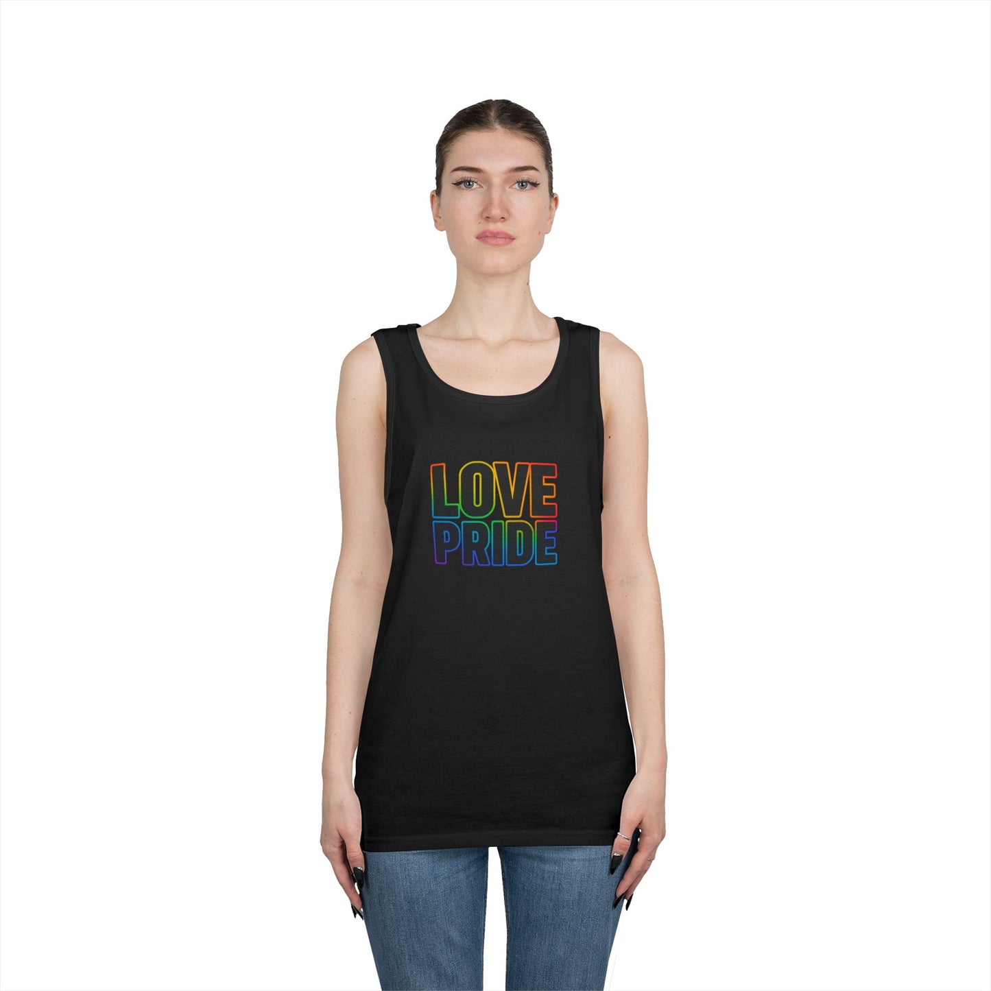 Pride Love Unisex Cotton Tank Top, LGBTQ+ Apparel, Summer Casual Wear, Pride Month Clothing, Festival Outfits