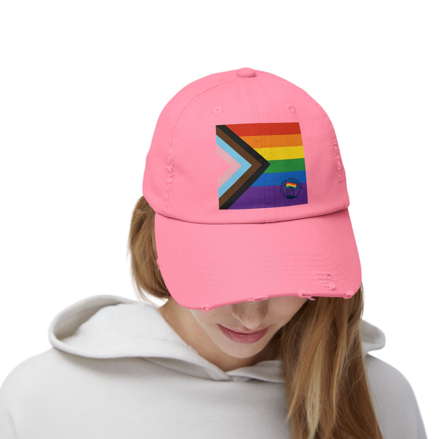 Pride Distressed Cap - Unisex LGBTQ+ Hat, Rainbow Flag Accessories, Outdoor Cap, Festival Gear, Everyday Wear