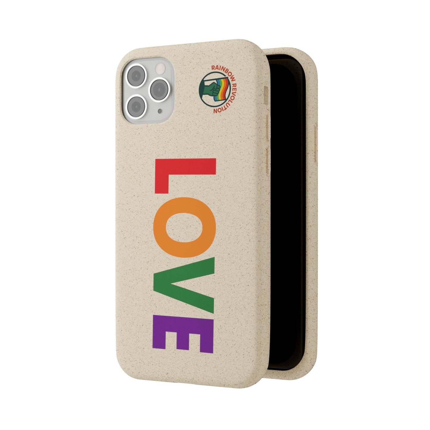 Colorful Love Biodegradable Phone Case | Eco-Friendly Gift for Friends, Green Living, Valentine's Day, Pride Month, Eco-conscious Design