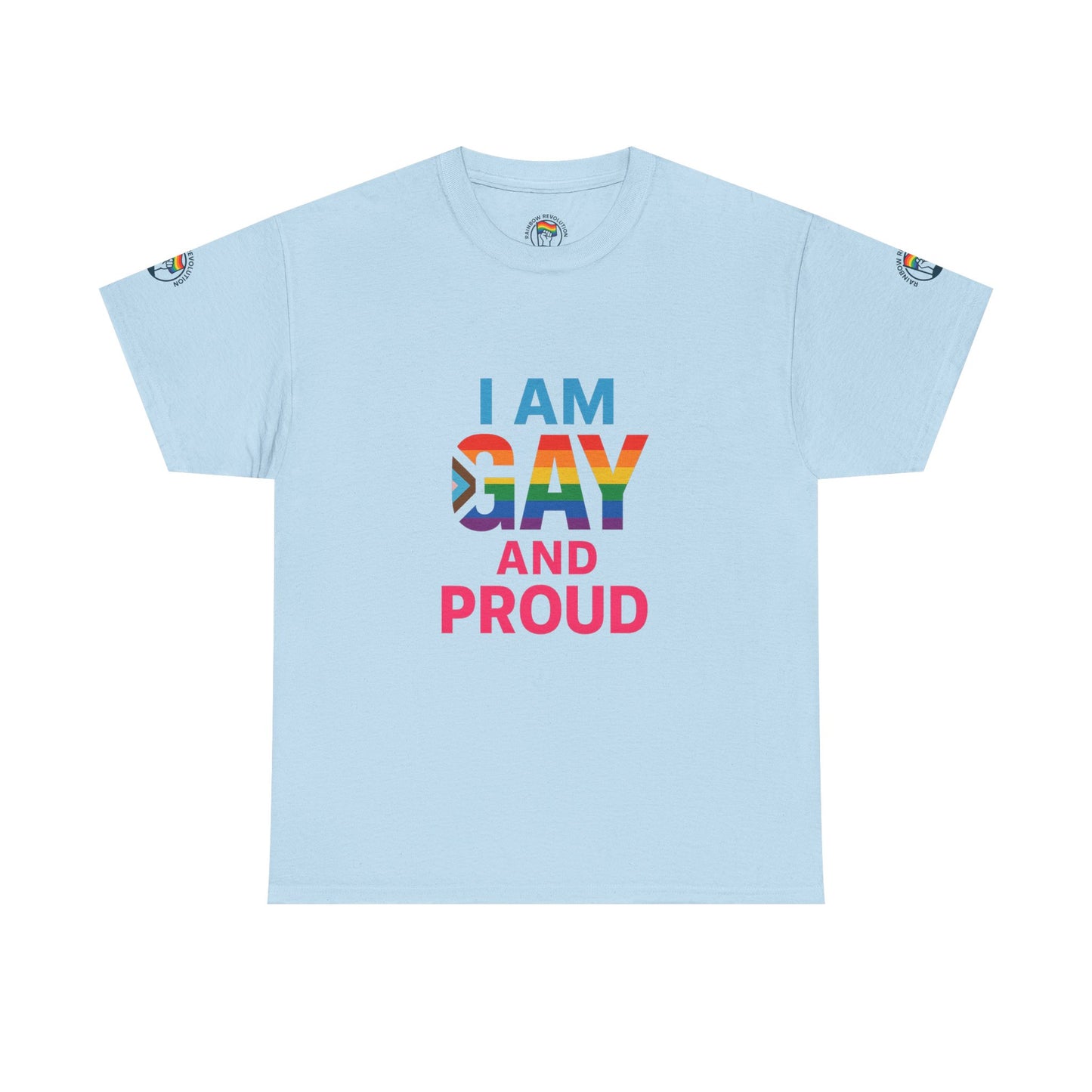 Pride Graphic Tee, I Am Gay and Proud Shirt, LGBTQ+ Apparel, Unisex Cotton Top, Festival Wear, Supportive Gift
