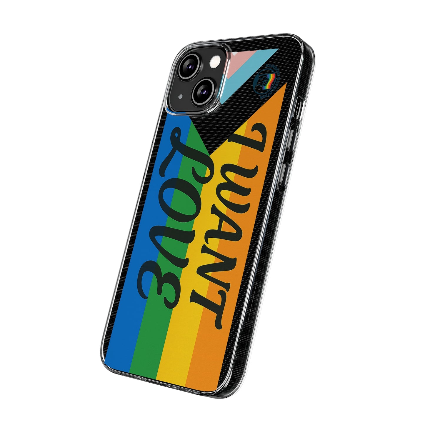 Pride Love Phone Case, Clear Silicone Case, LGBTQ+ Phone Accessory, Colorful Phone Cover, Rainbow Pride Gift