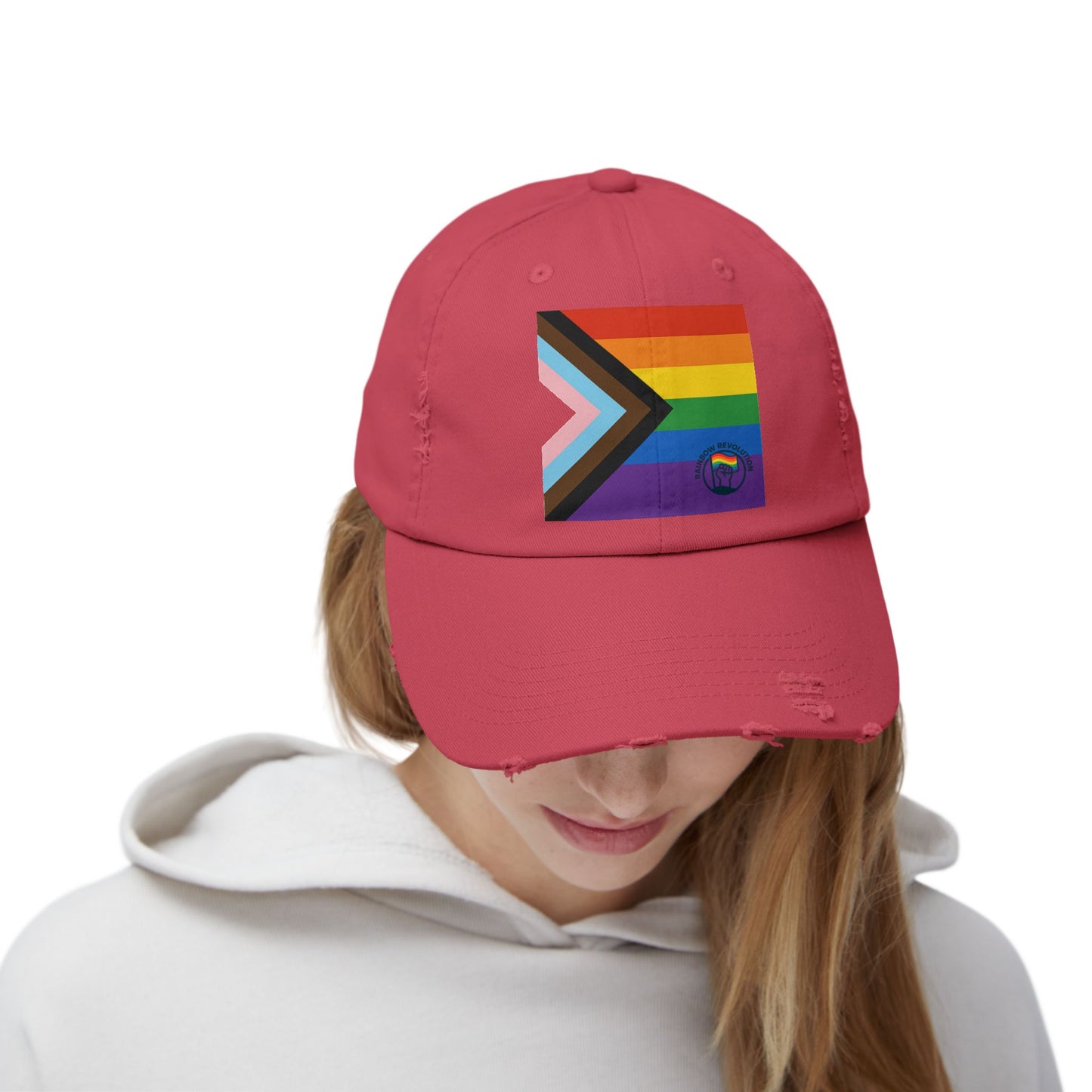 Pride Distressed Cap - Unisex LGBTQ+ Hat, Rainbow Flag Accessories, Outdoor Cap, Festival Gear, Everyday Wear