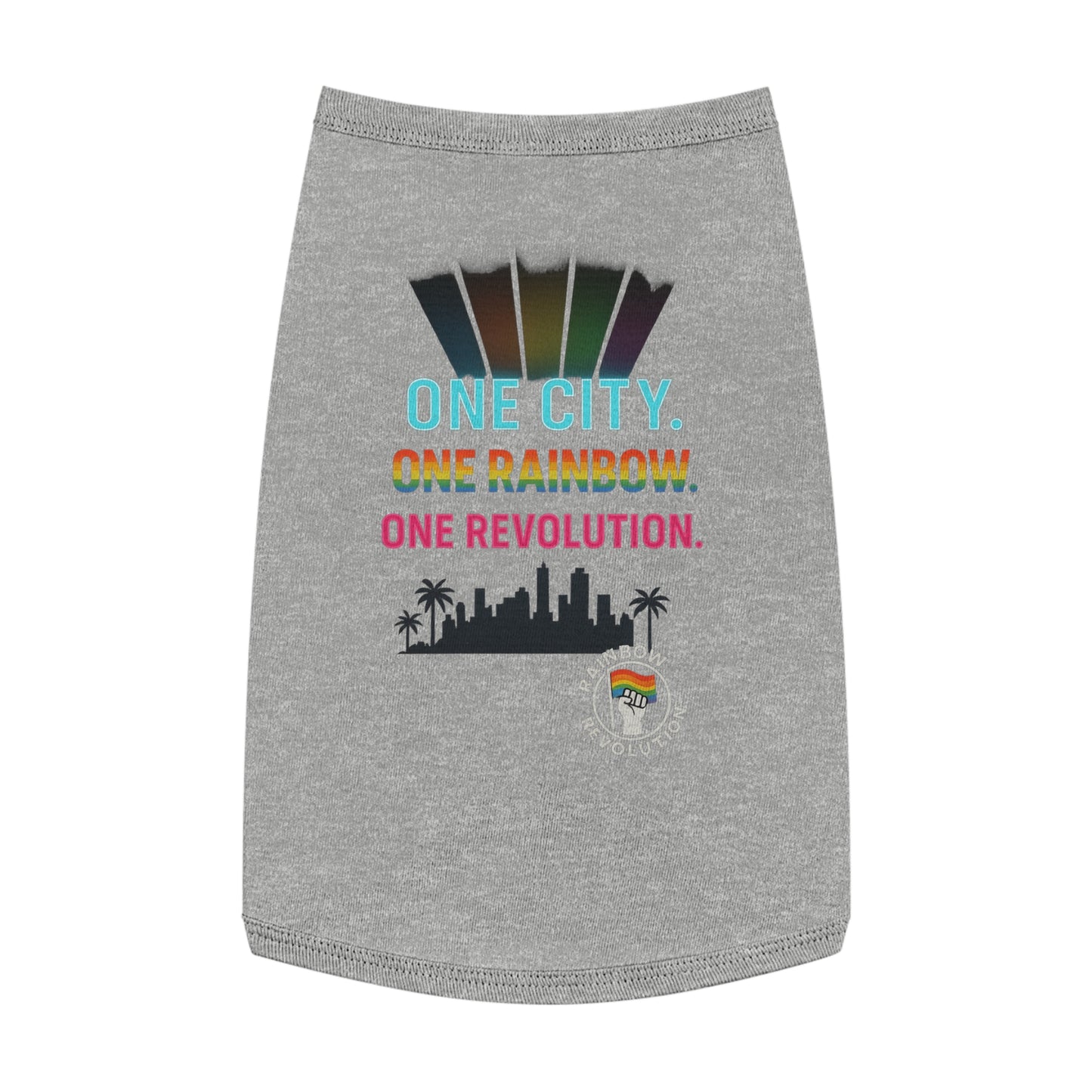Vibrant Pride Pet Tank Top, Rainbow Celebration Wear, Dog and Cat Apparel, Summer Pet Fashion, LGBTQ+ Pet Lover Gift