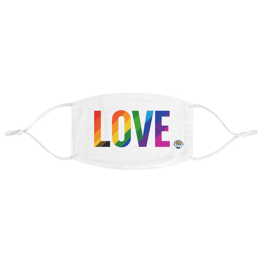 Colorful Love Fabric Face Mask - LGBTQ+ Pride Accessory, Everyday Wear, Gift for Friends, Comfortable Face Covering, Unique Fashion Mask