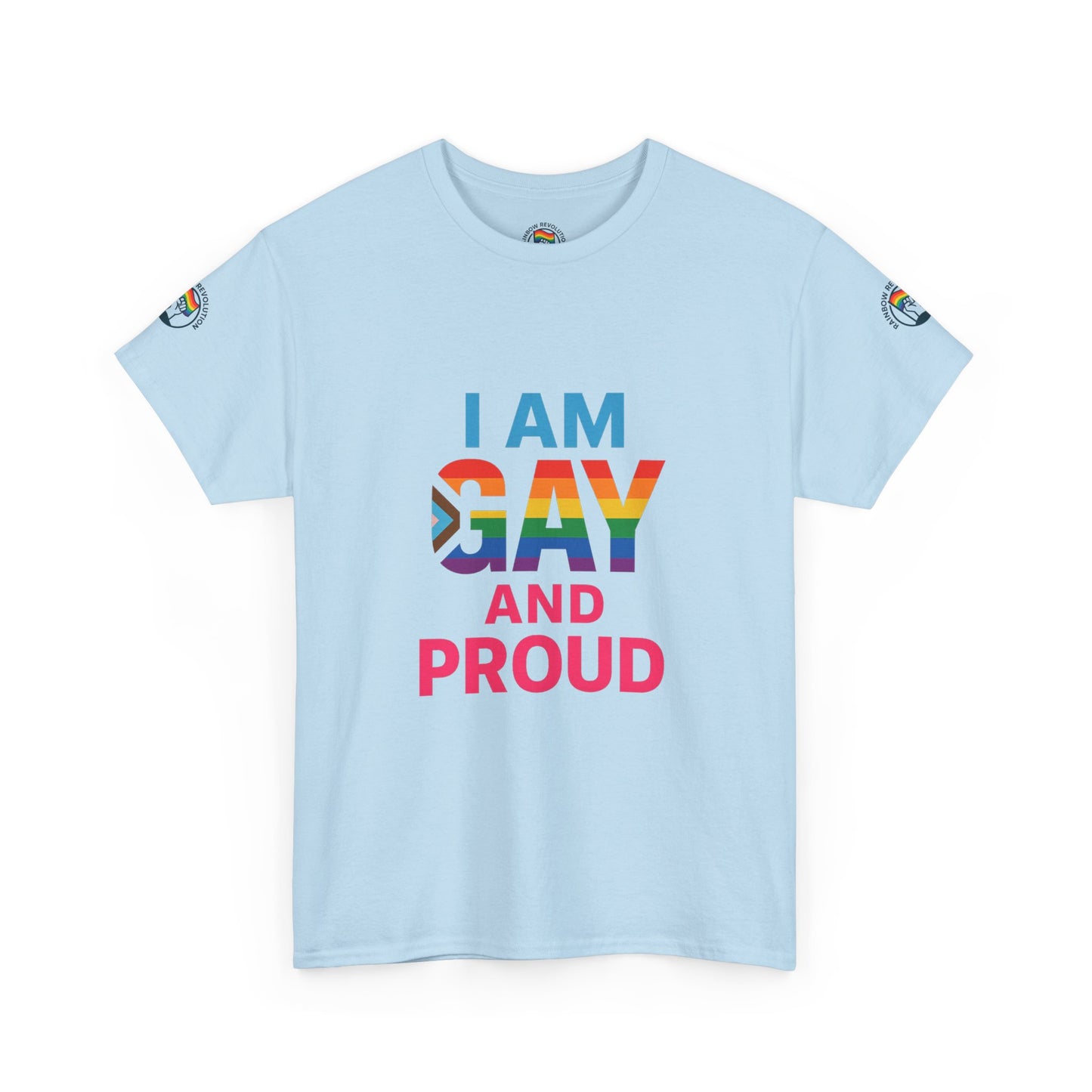Pride Graphic Tee, I Am Gay and Proud Shirt, LGBTQ+ Apparel, Unisex Cotton Top, Festival Wear, Supportive Gift