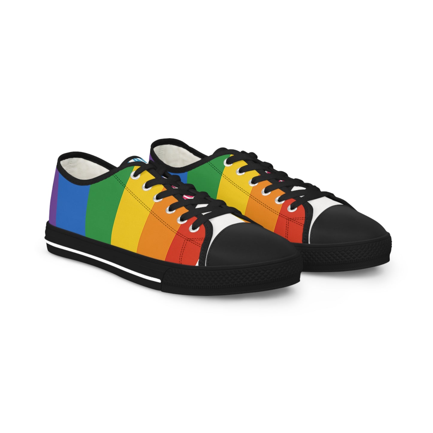 Rainbow Pride Low Top Sneakers, Colorful Casual Shoes for Men, LGBTQ+ Footwear, Retro Sneakers, Summer Fashion, Gift Idea