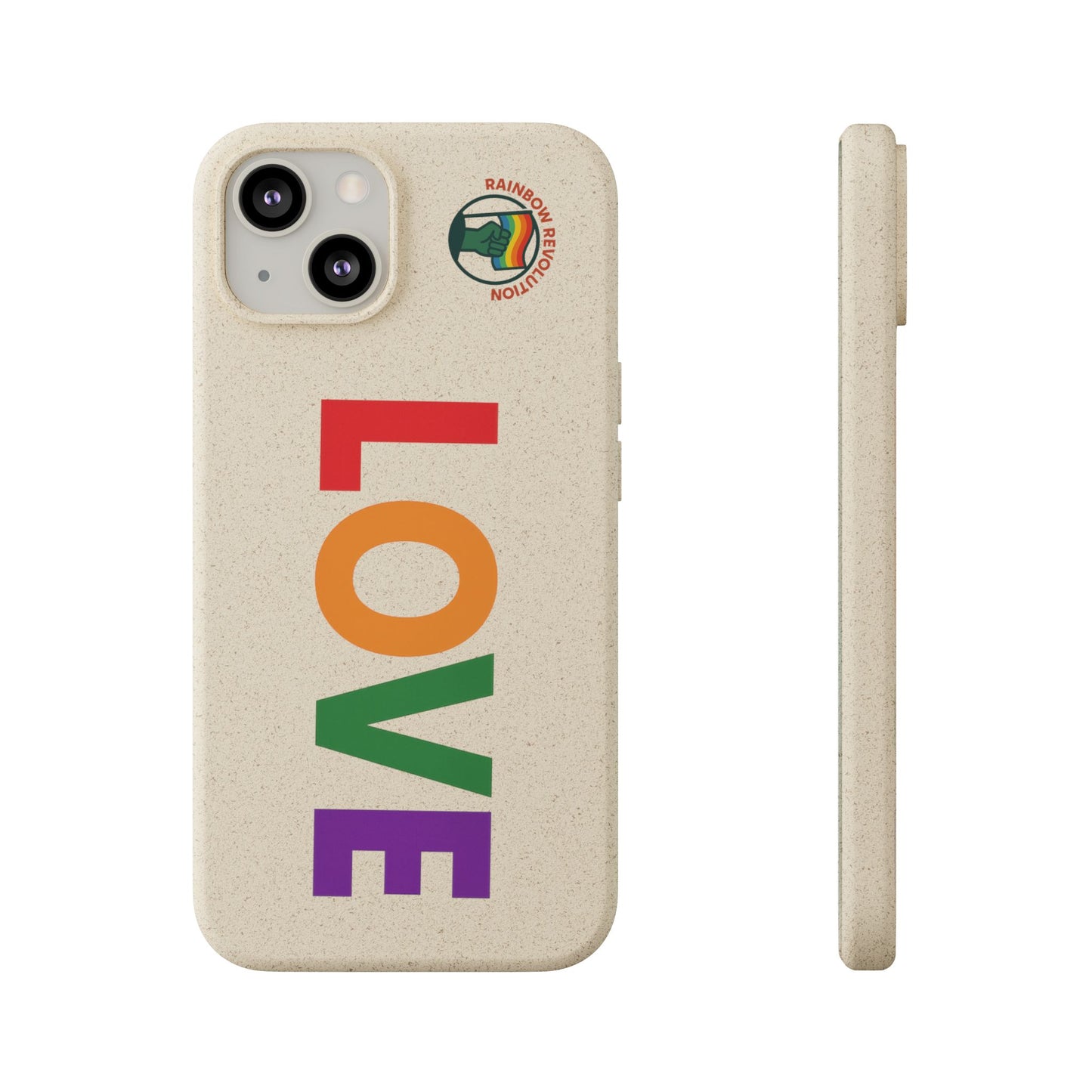Colorful Love Biodegradable Phone Case | Eco-Friendly Gift for Friends, Green Living, Valentine's Day, Pride Month, Eco-conscious Design