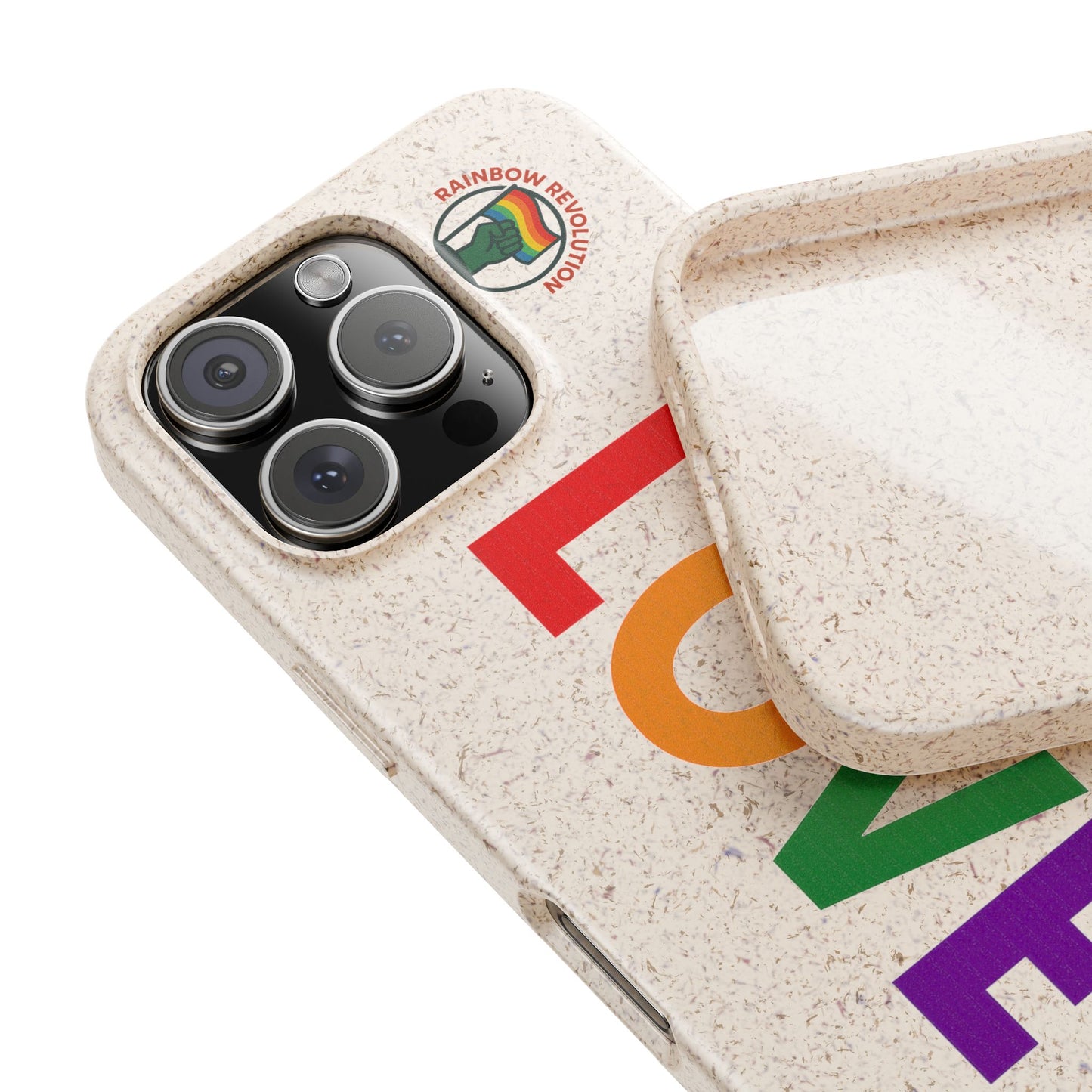 Colorful Love Biodegradable Phone Case | Eco-Friendly Gift for Friends, Green Living, Valentine's Day, Pride Month, Eco-conscious Design