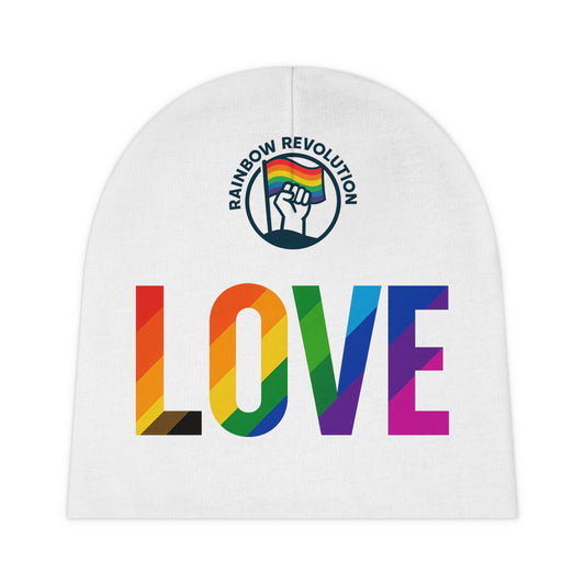 Rainbow Love Baby Beanie - Cute Infant Winter Hat, Baby Shower Gift, LGBTQ+ Pride Accessory, Newborn Headwear, Gender-Neutral Apparel