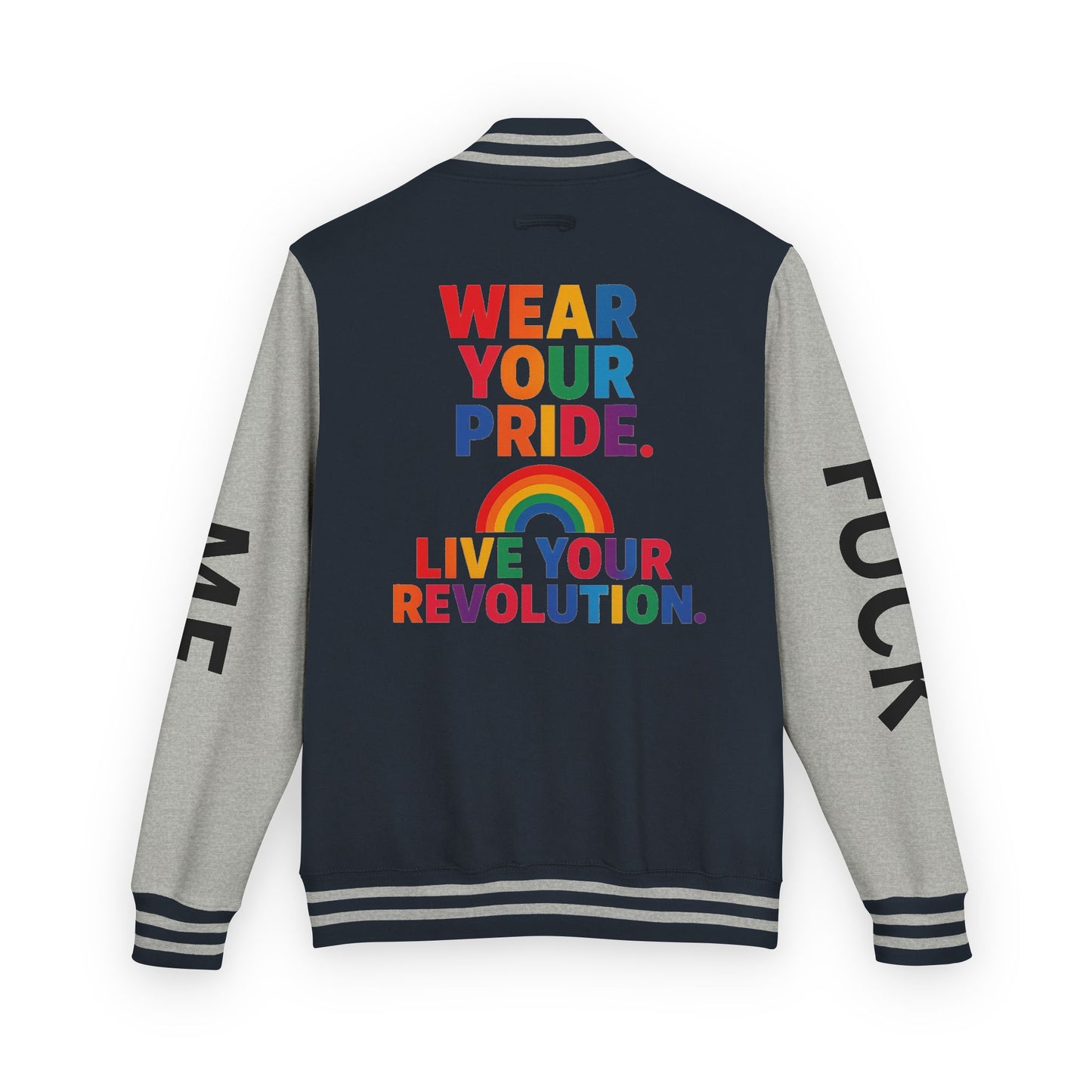 Pride Letterman Jacket - Statement Outerwear for Bold Expression, Sports Jacket, Unisex Fashion, LGBTQ+ Apparel, Gift for Her/Him