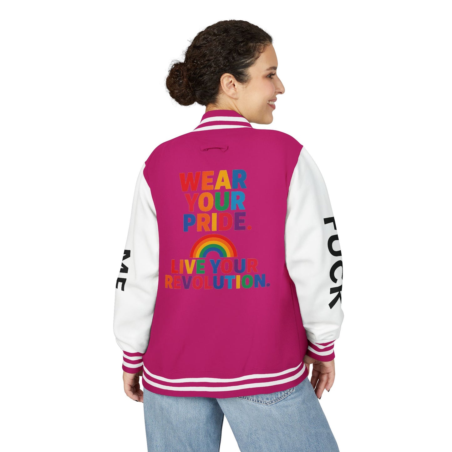 Pride Letterman Jacket - Statement Outerwear for Bold Expression, Sports Jacket, Unisex Fashion, LGBTQ+ Apparel, Gift for Her/Him