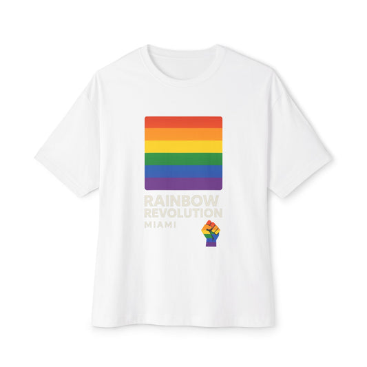 Rainbow Revolution Oversized Tee, Unisex Boxy Shirt, LGBTQ+ Pride Apparel, Statement Tee, Casual Wear, Gift for Allies