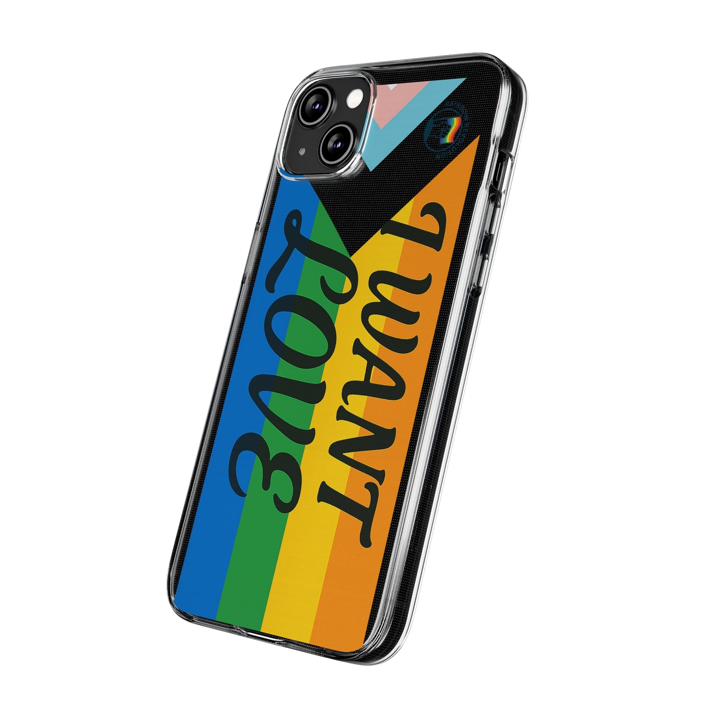 Pride Love Phone Case, Clear Silicone Case, LGBTQ+ Phone Accessory, Colorful Phone Cover, Rainbow Pride Gift