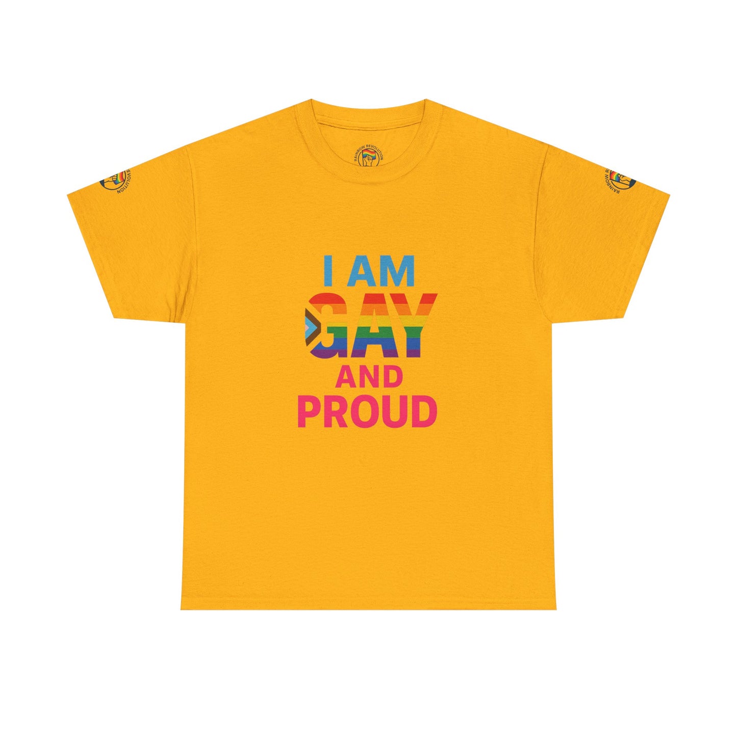 Pride Graphic Tee, I Am Gay and Proud Shirt, LGBTQ+ Apparel, Unisex Cotton Top, Festival Wear, Supportive Gift