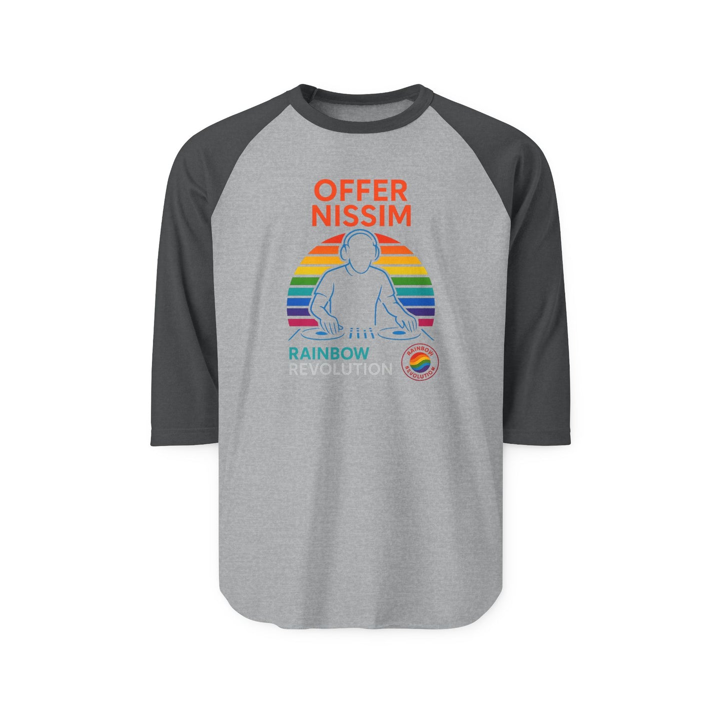 Rainbow Revolution Unisex Raglan Tee, Retro Gay Pride Shirt, Summer Festival Wear, Perfect for LGBTQ+ Celebrations