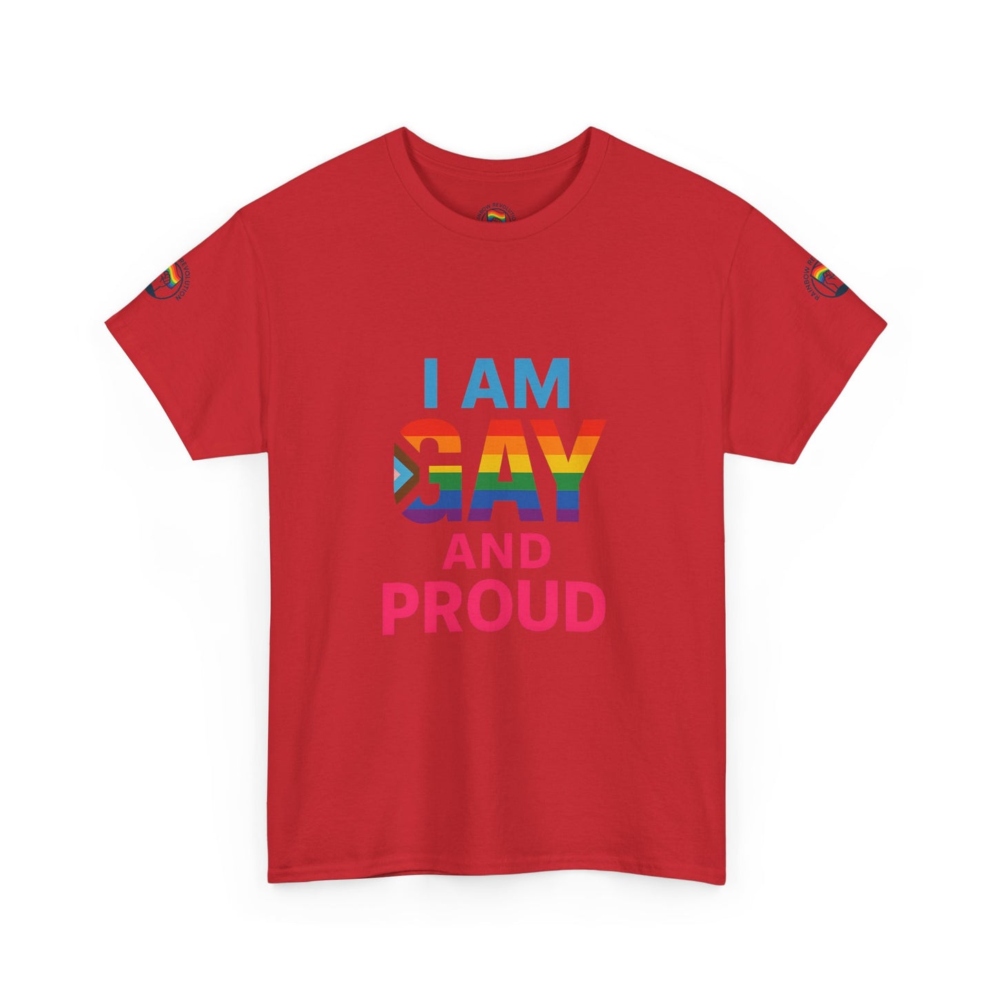 Pride Graphic Tee, I Am Gay and Proud Shirt, LGBTQ+ Apparel, Unisex Cotton Top, Festival Wear, Supportive Gift