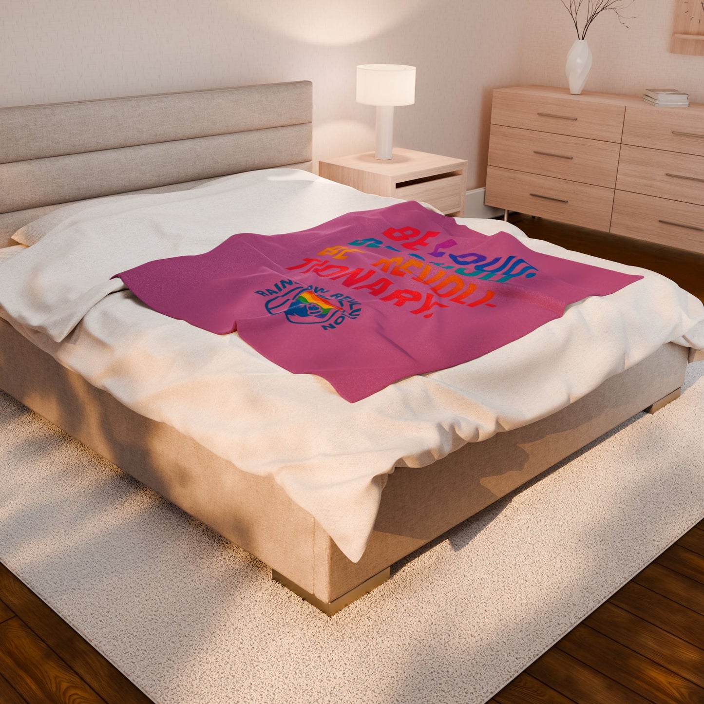 Pride Velvet Blanket - Be Loud. Be Proud. Be Revolutionary! Cozy Gift for LGBTQ+ Events, Festivals, and Celebrations, Soft Throw, Home [...]