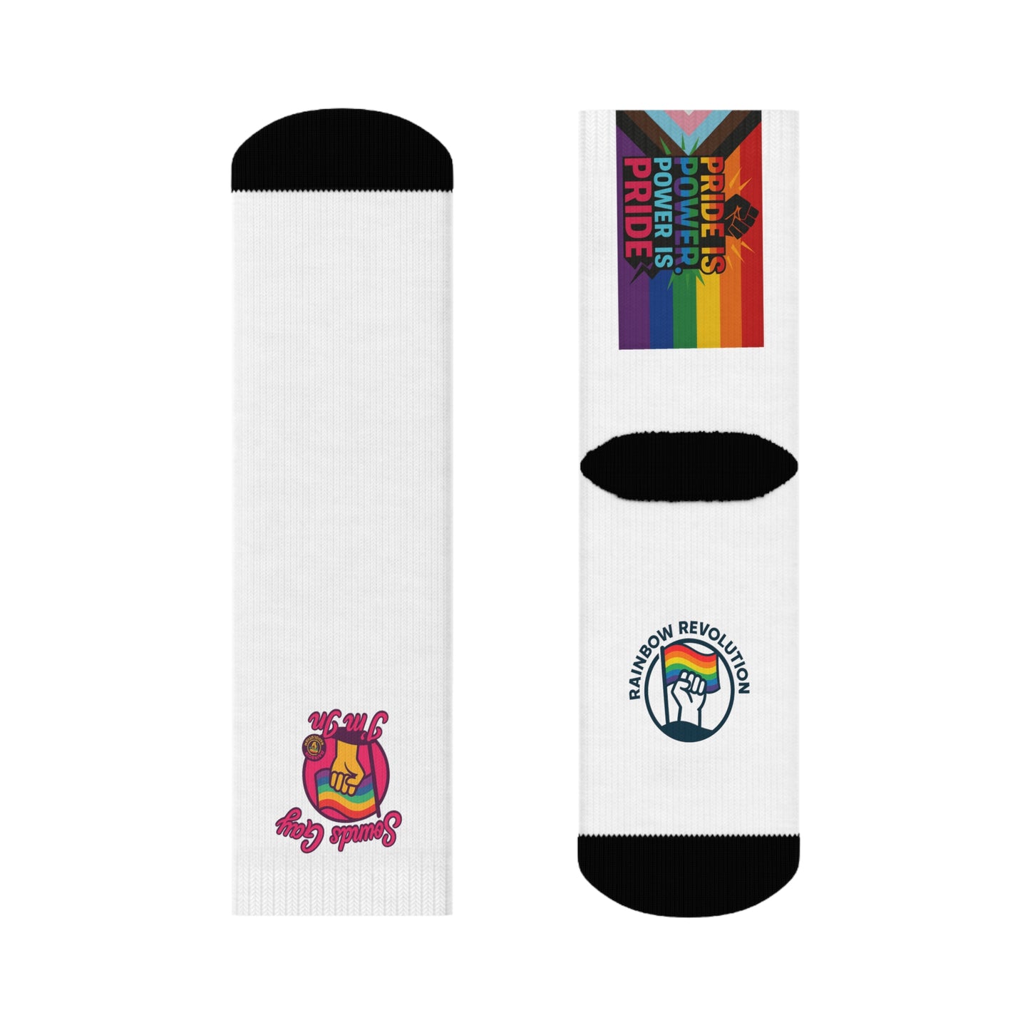 Pride Crew Socks | Colorful Rainbow Socks for LGBTQ+ Celebrations, Gift for Pride Month, Fun Fashion Accessory, Everyday Wear, Cozy Spirit
