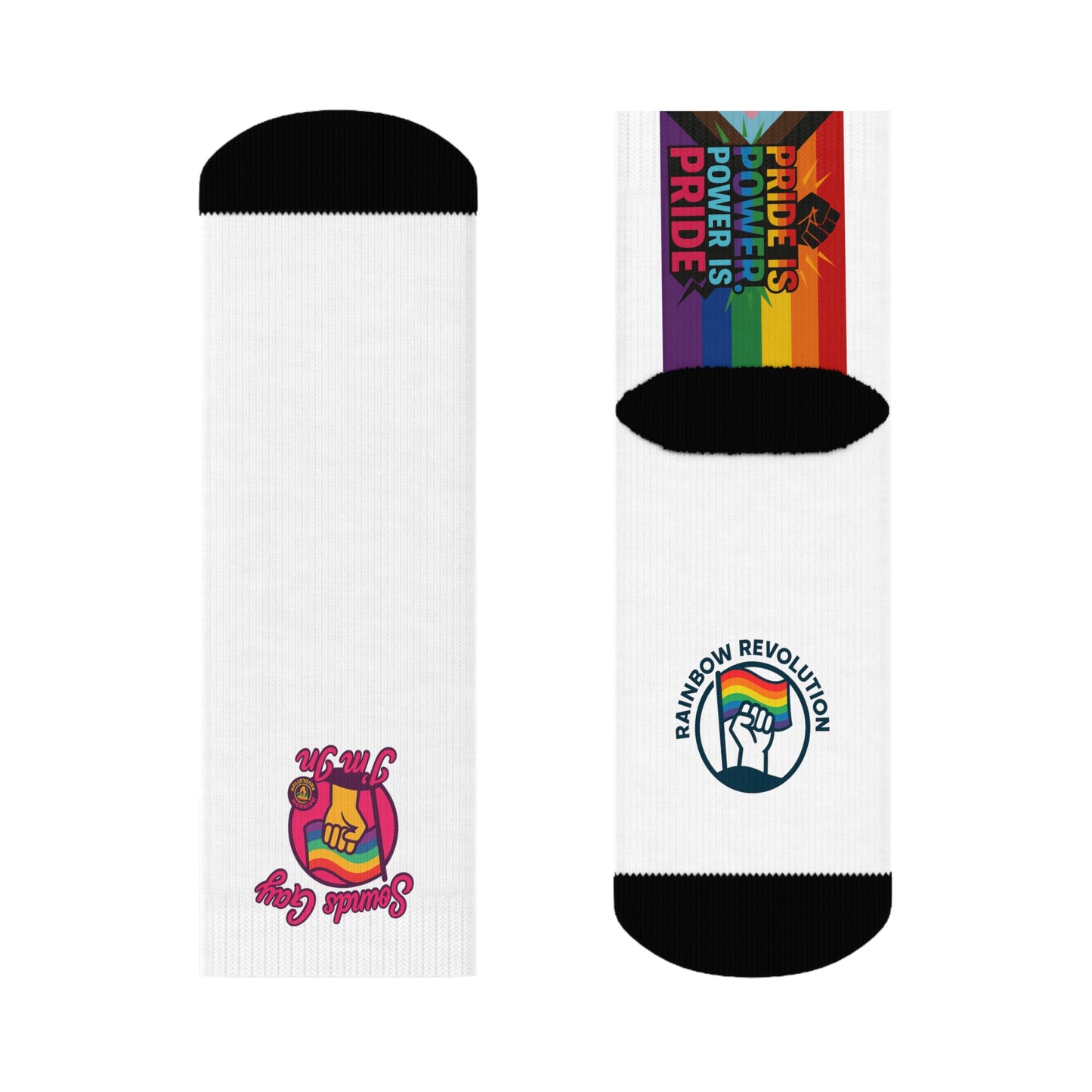 Pride Crew Socks | Colorful Rainbow Socks for LGBTQ+ Celebrations, Gift for Pride Month, Fun Fashion Accessory, Everyday Wear, Cozy Spirit
