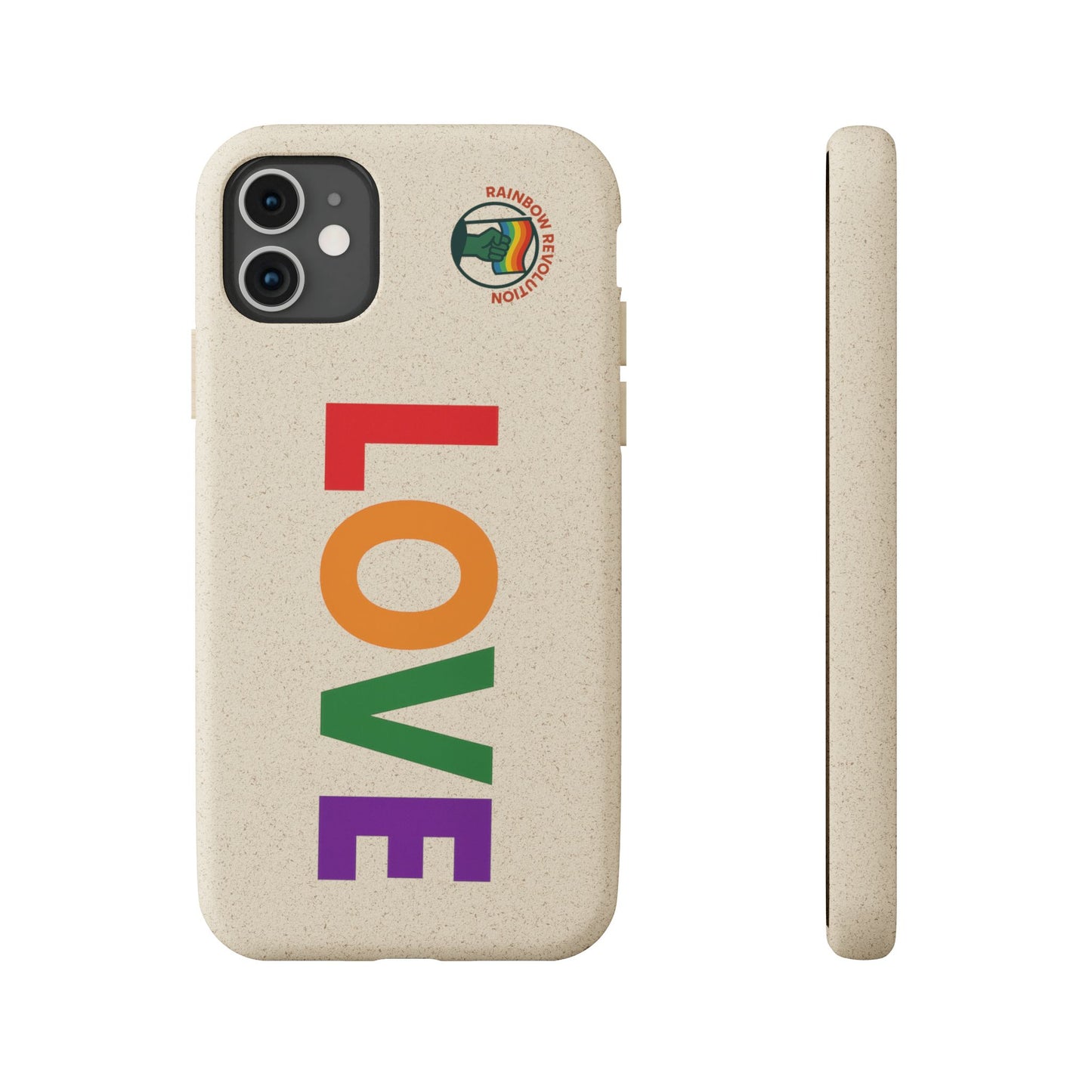 Colorful Love Biodegradable Phone Case | Eco-Friendly Gift for Friends, Green Living, Valentine's Day, Pride Month, Eco-conscious Design