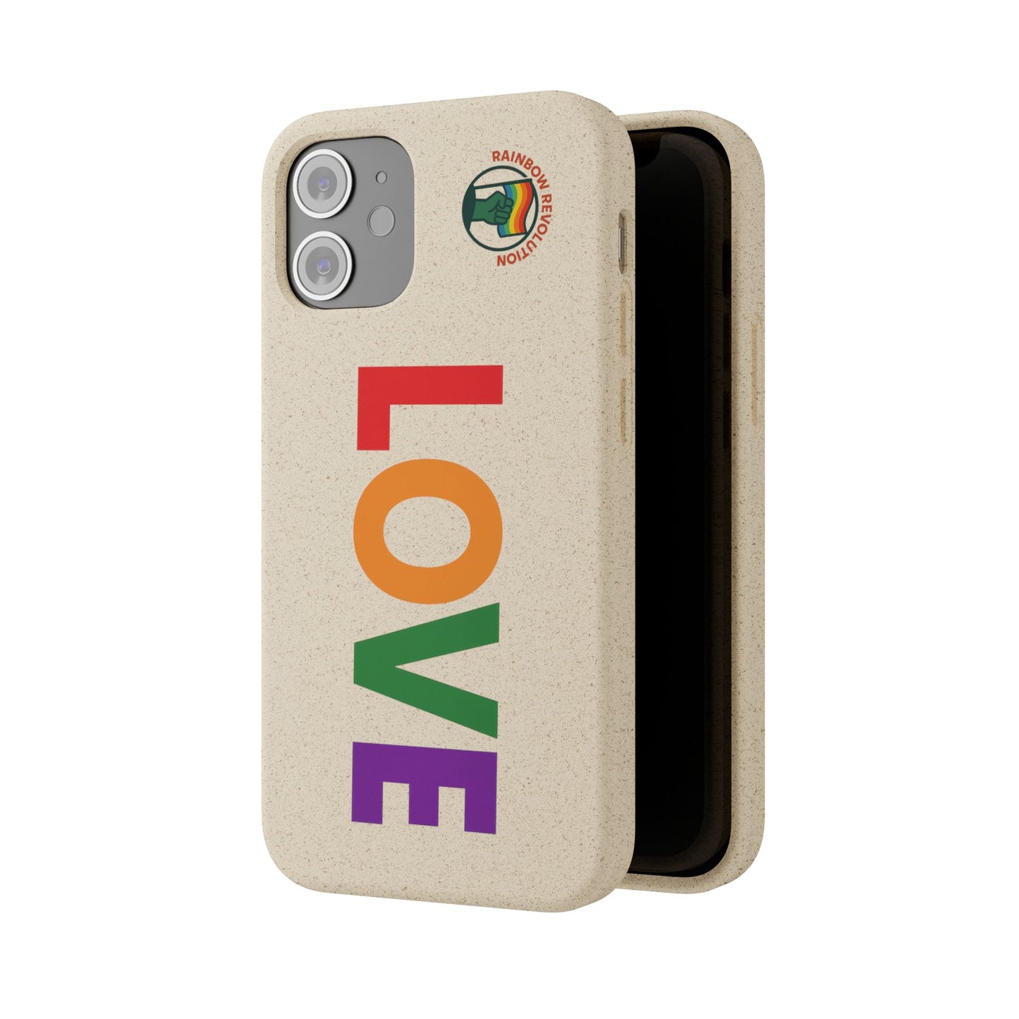 Colorful Love Biodegradable Phone Case | Eco-Friendly Gift for Friends, Green Living, Valentine's Day, Pride Month, Eco-conscious Design