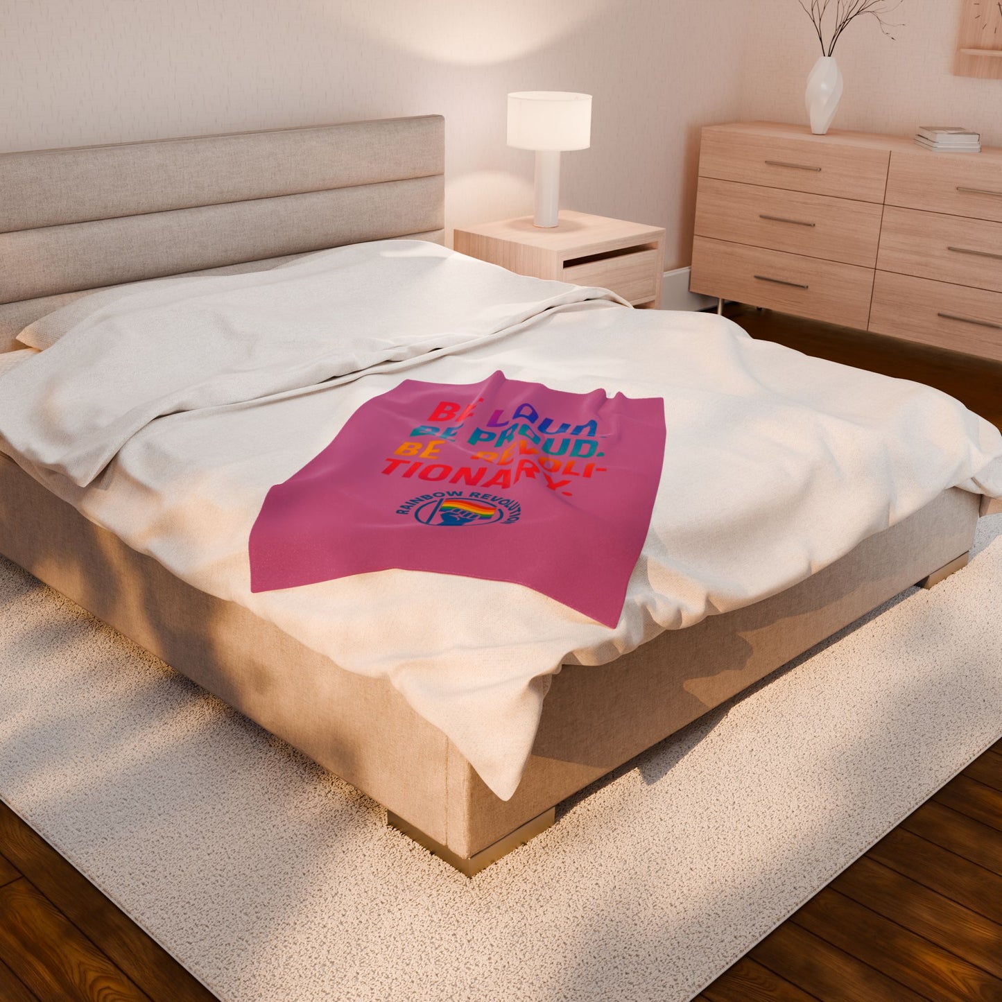 Pride Velvet Blanket - Be Loud. Be Proud. Be Revolutionary! Cozy Gift for LGBTQ+ Events, Festivals, and Celebrations, Soft Throw, Home [...]